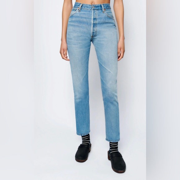 Redone 90s High Rise Ankle Crop REGAL DARK CRYSTRAL Wash Size 26 - Picture 1 of 7